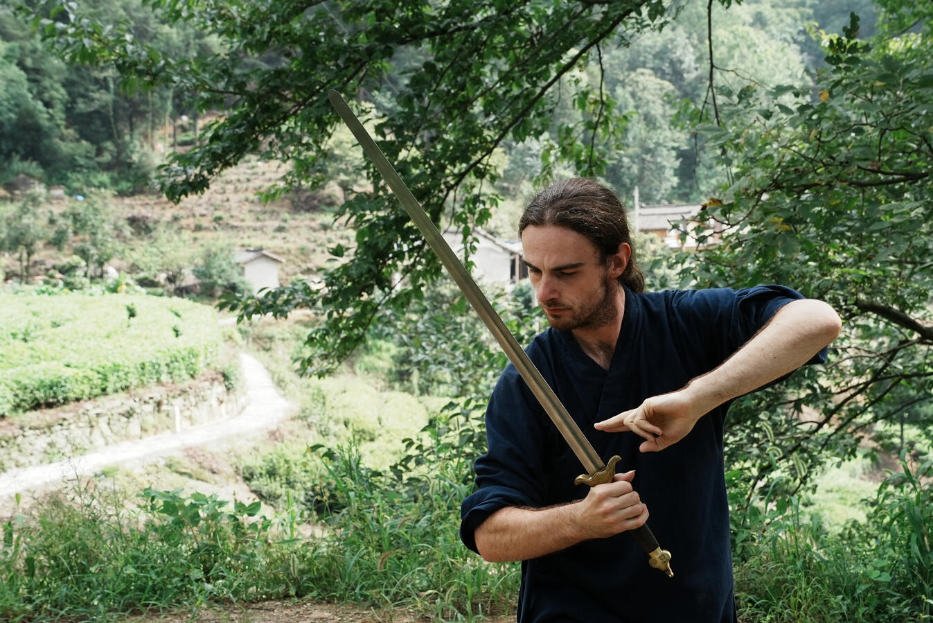 Practicing sword Practicing sword